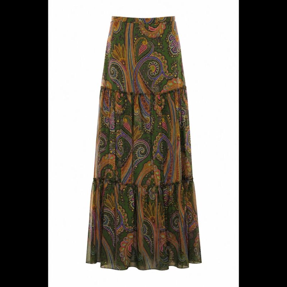 Etro Women Etro Women Paisley Piazzata Print Silk Long Skirt